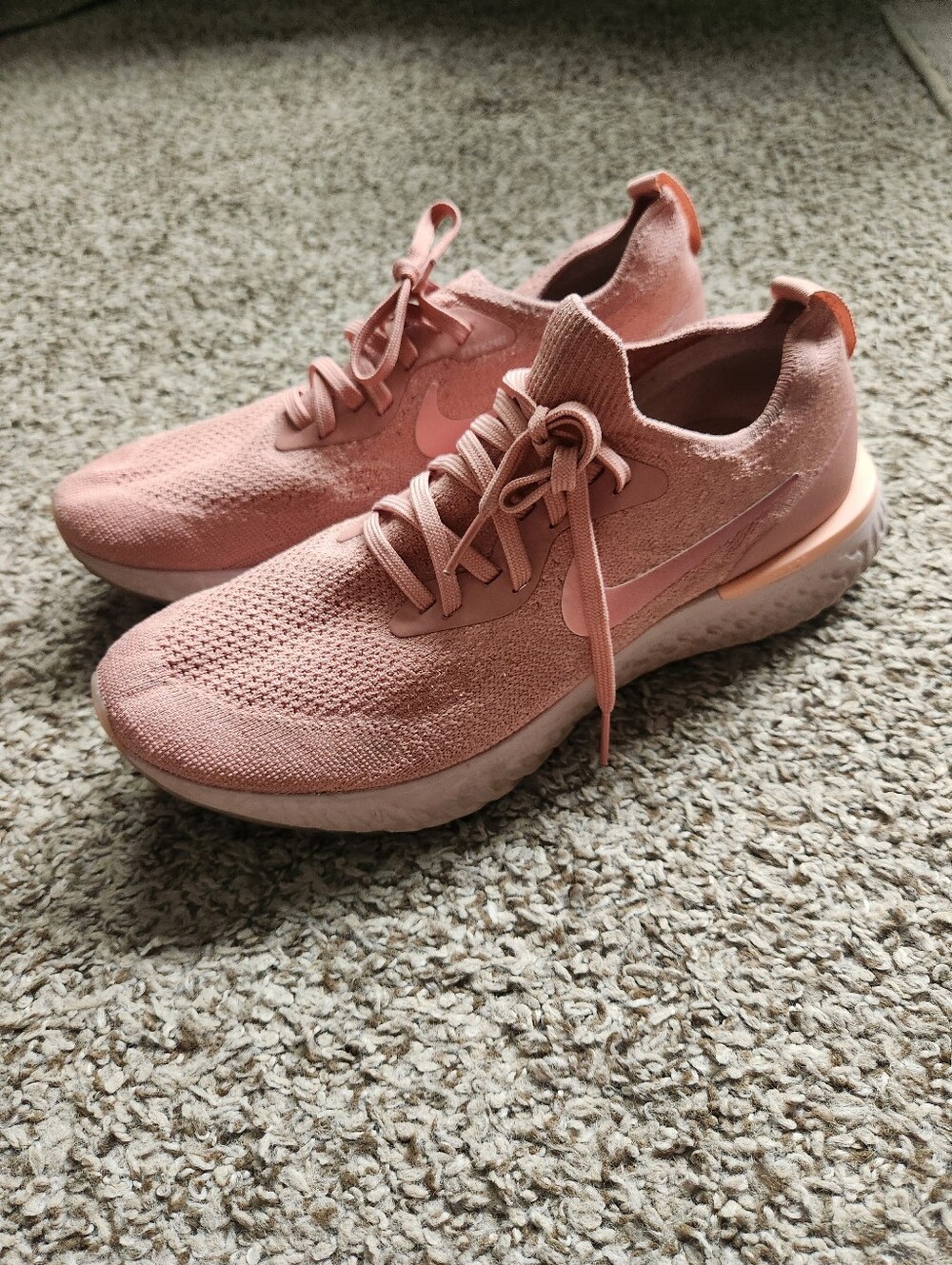 Nike Epic React Flyknit Pink Tint Sneakers - Picture 2 of 7